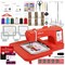 POOLIN EOC06 7.9in x 11in Embroidery Machine & 166 Thread Spool Bundle - Red
